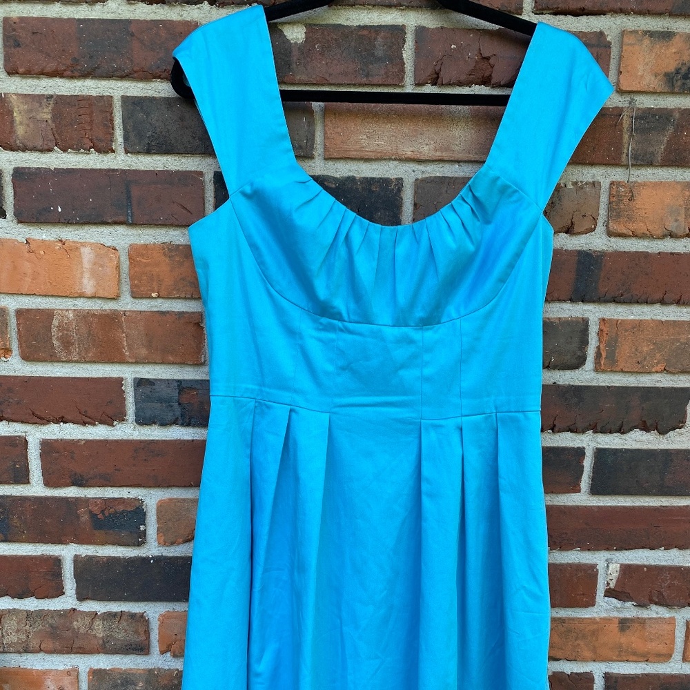 Calvin Klein Women's Sleeveless Cyan Blue Floral Fit and Flare Dress, Size 12